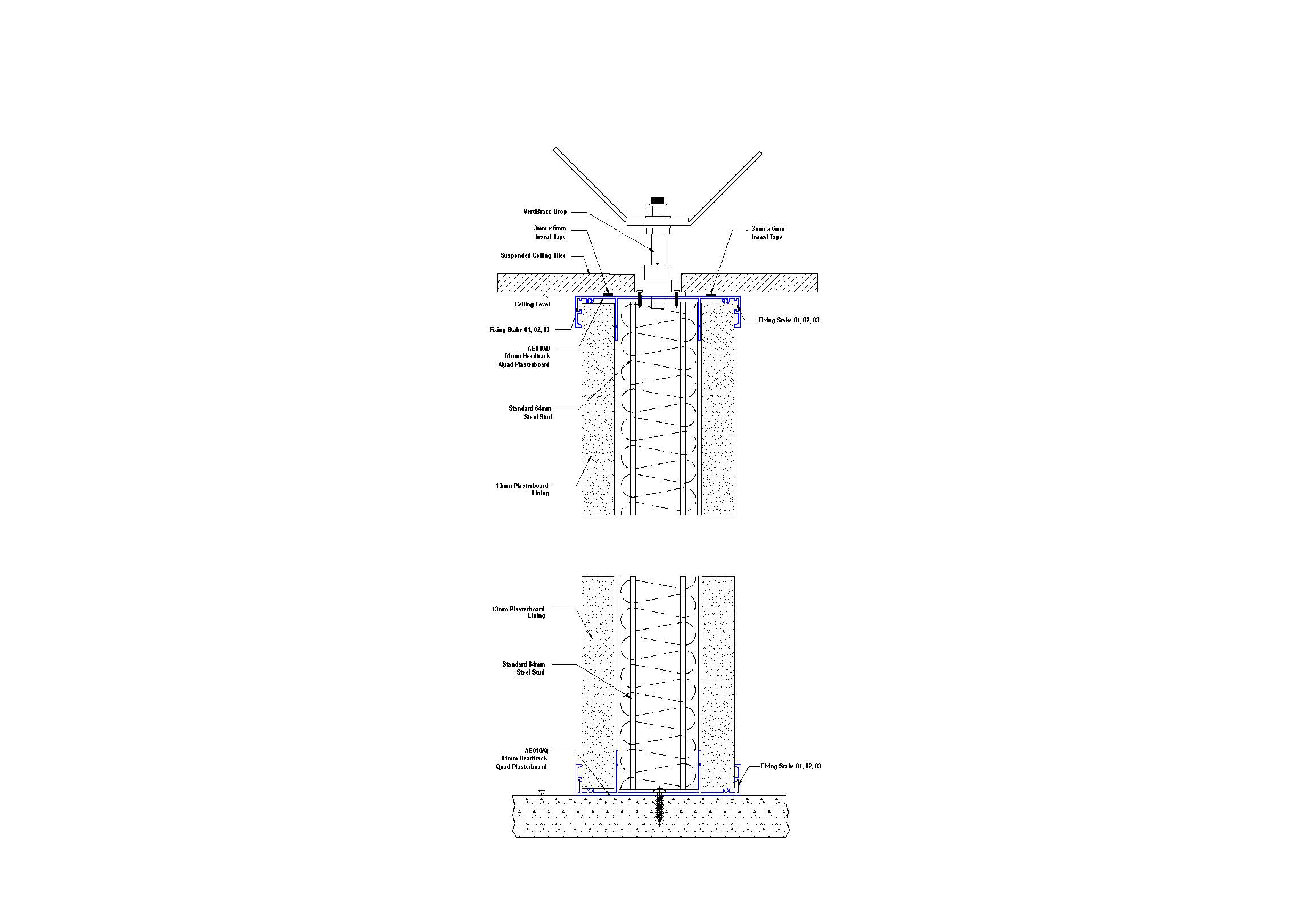 E64-04Q 64mm Wall with Quad Plasterboard